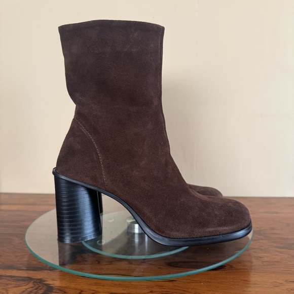 Zara split suede brown boots 37 / 7 - Picture 1 of 17